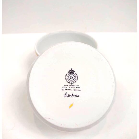 2 Vintage Royal Worcester Evesham Gold Ramekin Dishes Porcelain Berry Olive 60s - Picture 7 of 7